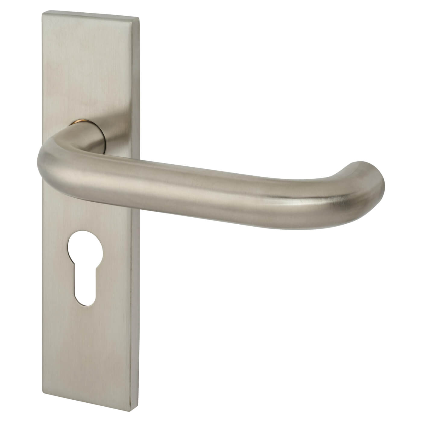 Satin Stainless Steel 19mm Return to Door Euro Lock Door Handles - Square - 47.5mm c/c - view 2
