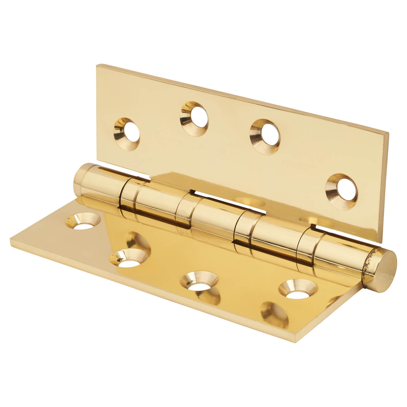 Performance Ball Bearing Butt Door Hinge - 100 x 75 x 3mm - Polished Brass - Pair - view 3