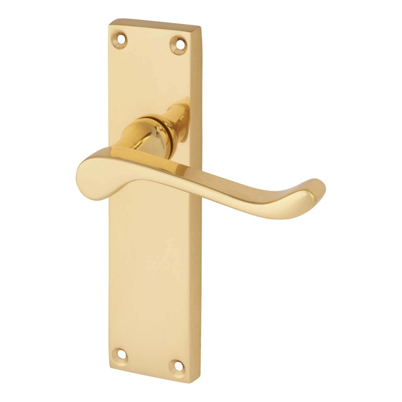 Polished Brass Victorian Scroll Latch Door Handles - 155 x 42mm - view 2