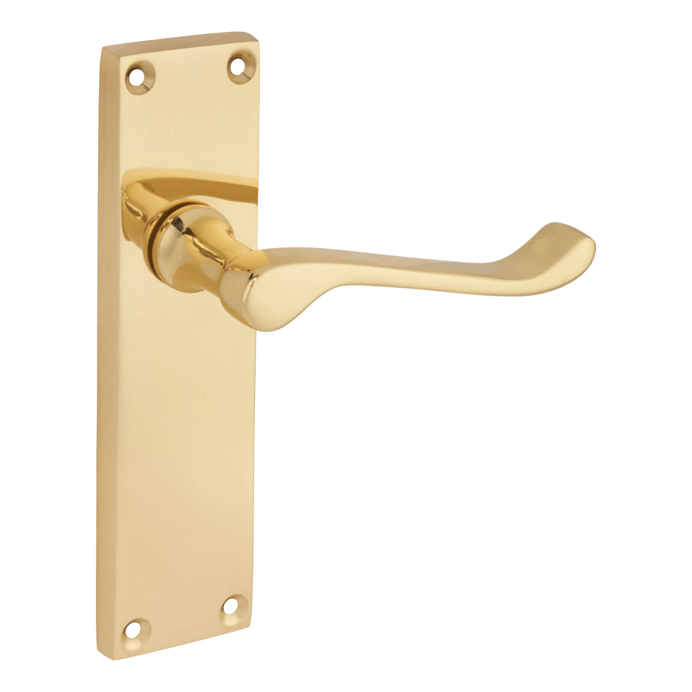 Polished Brass Victorian Scroll Latch Door Handles - 155 x 42mm - view 3