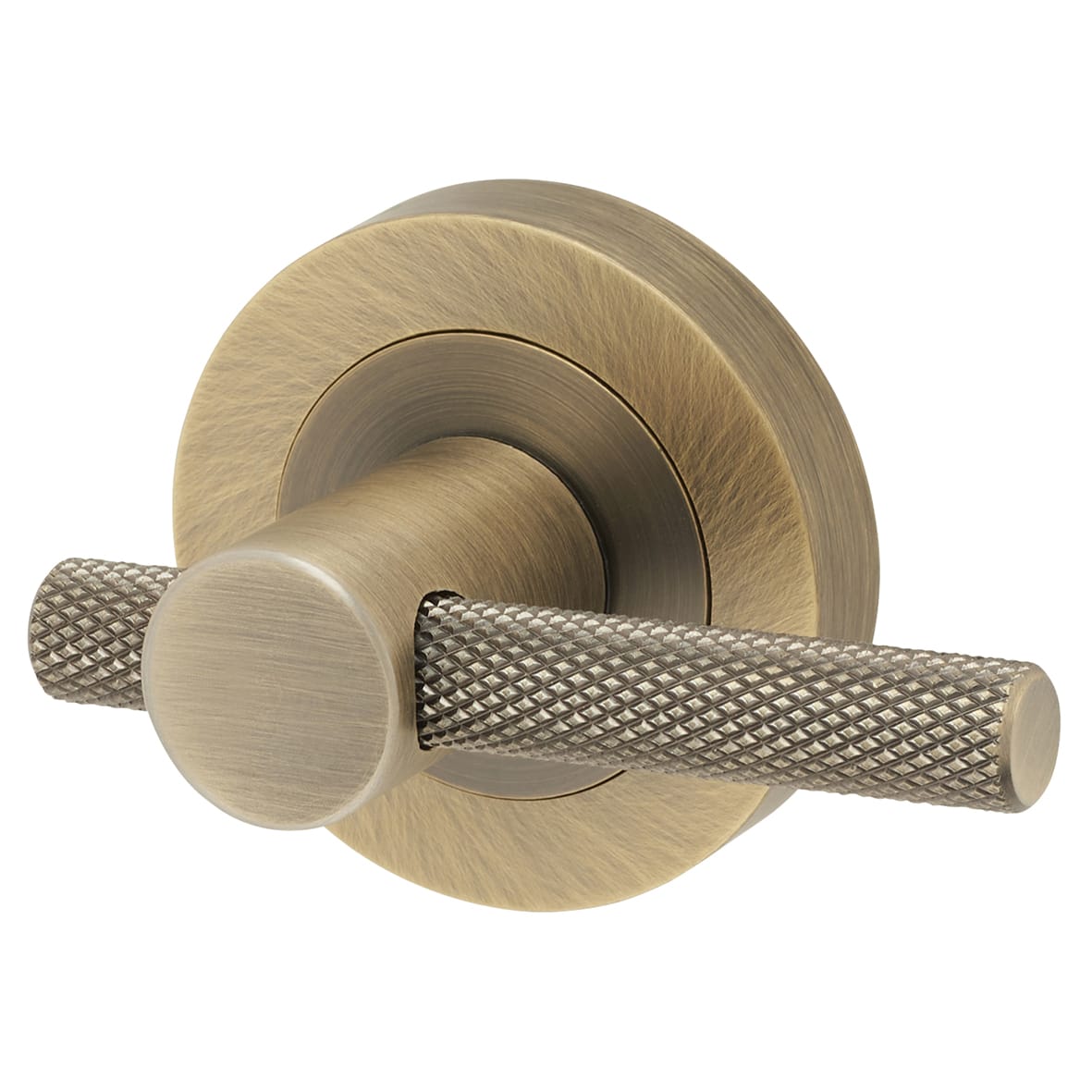 Knurled Easy Bathroom Turn & Release - 50mm Diameter - Antique Brass - view 2