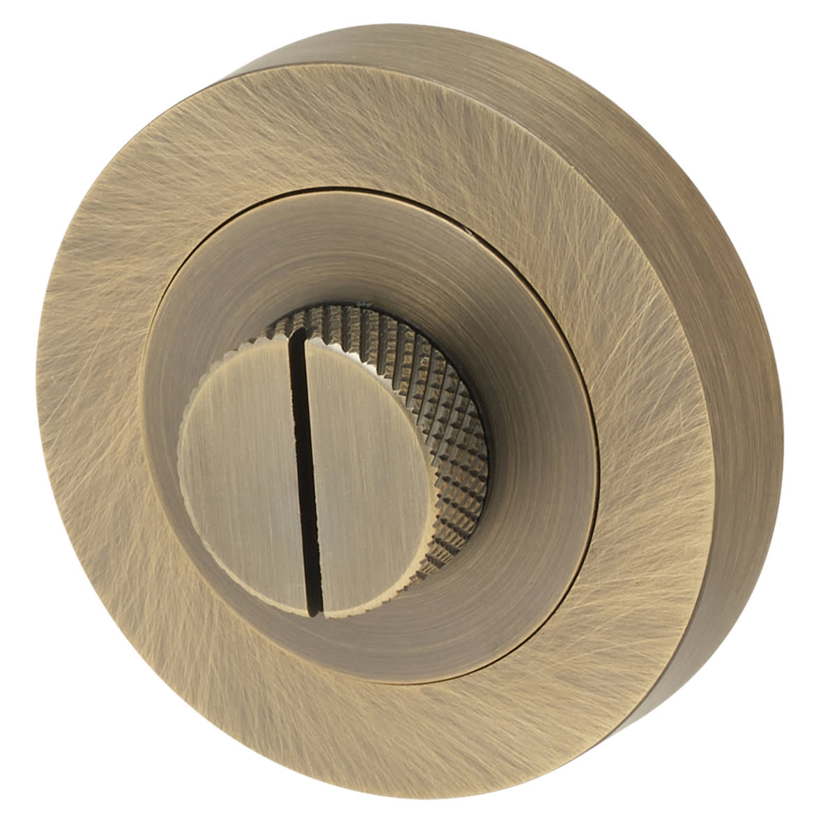 Knurled Easy Bathroom Turn & Release - 50mm Diameter - Antique Brass - view 3