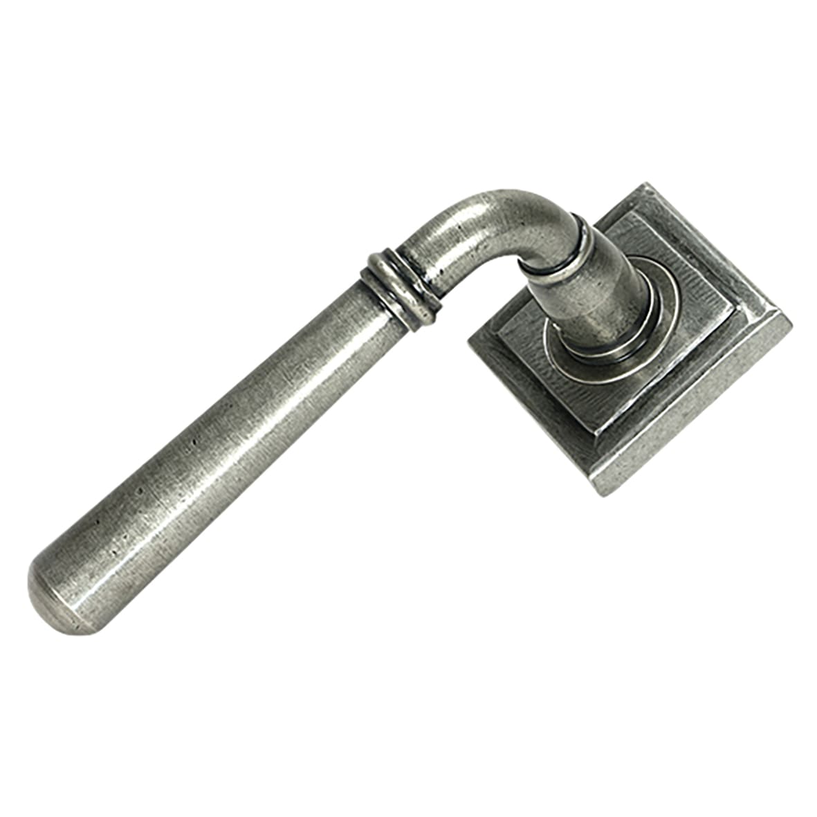 Pewter Door Handles on Square Rose - Newbury Range - view 2