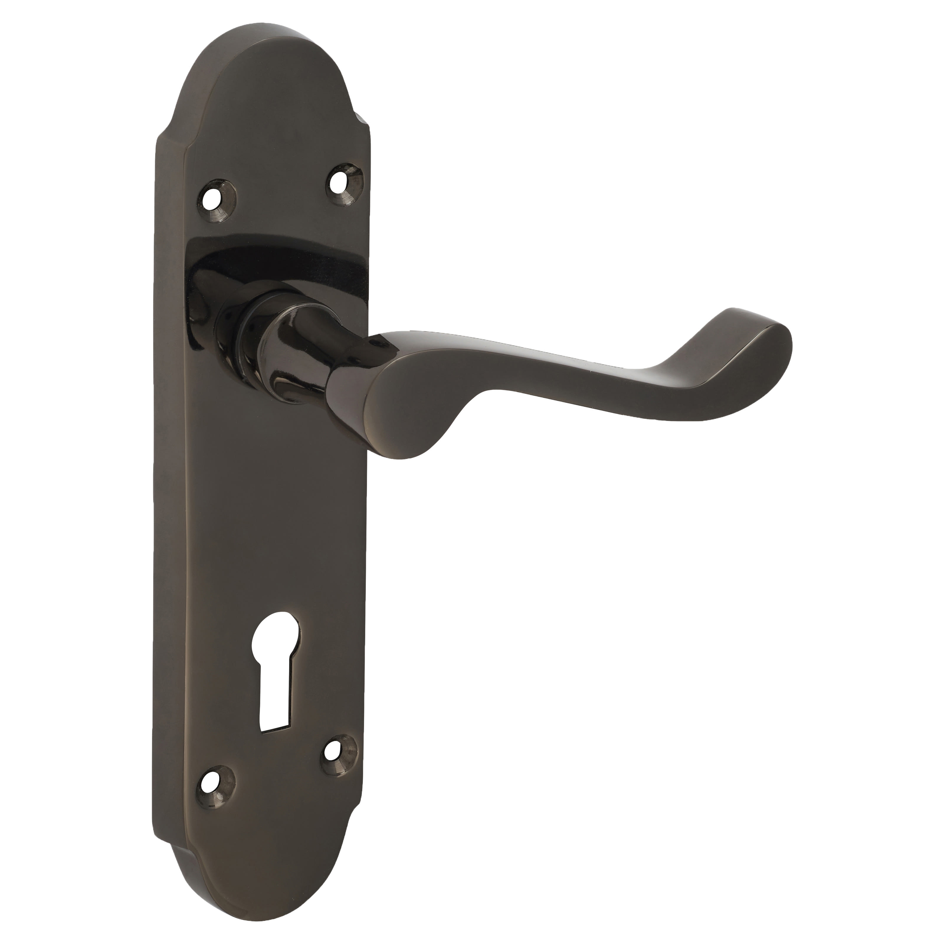 Black Nickel Victorian Summer Scroll Door Handles - 168 x 40mm - view 4
