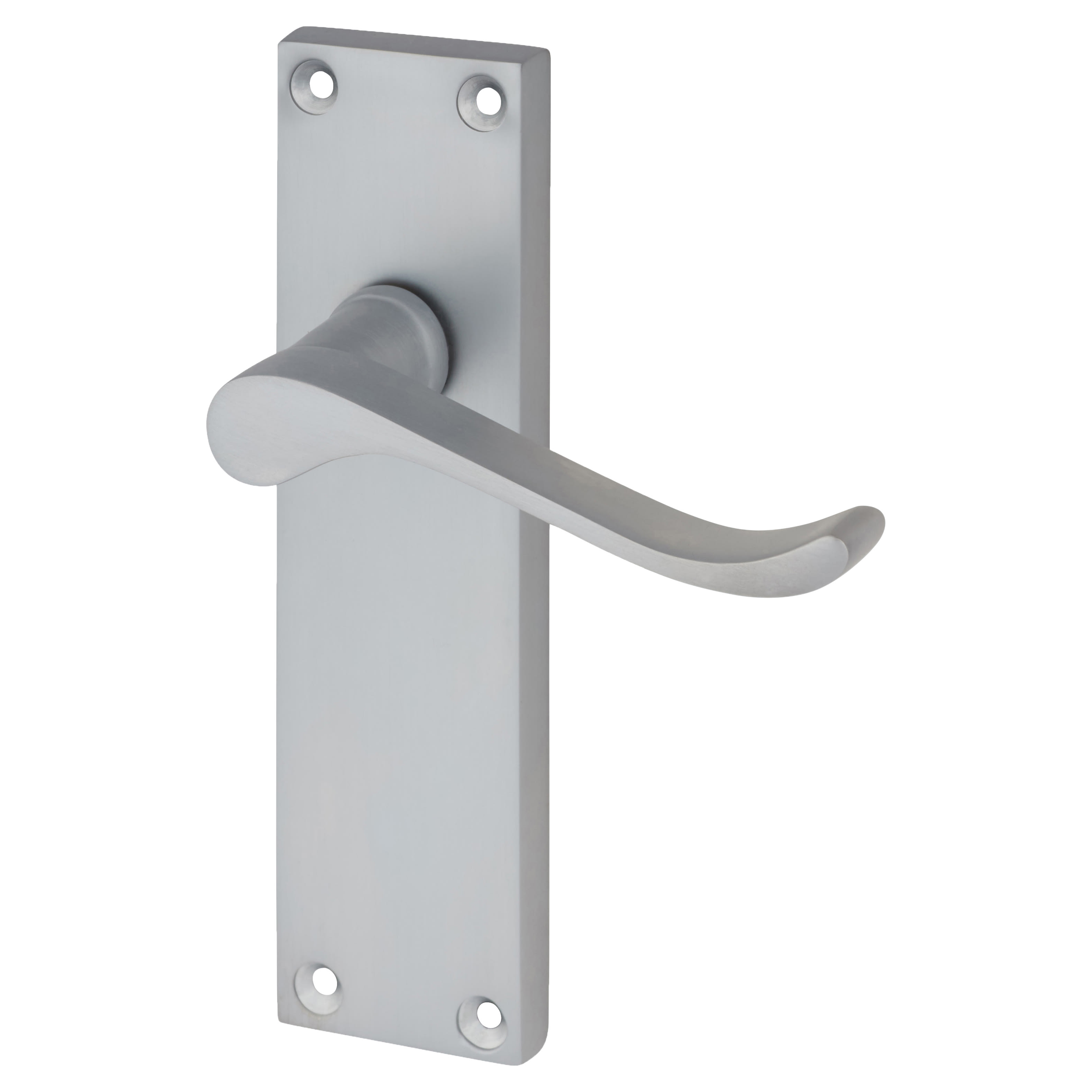 Satin Chrome Budget Scroll Latch Door Handles - Mia Range - 153 x 42mm - view 2