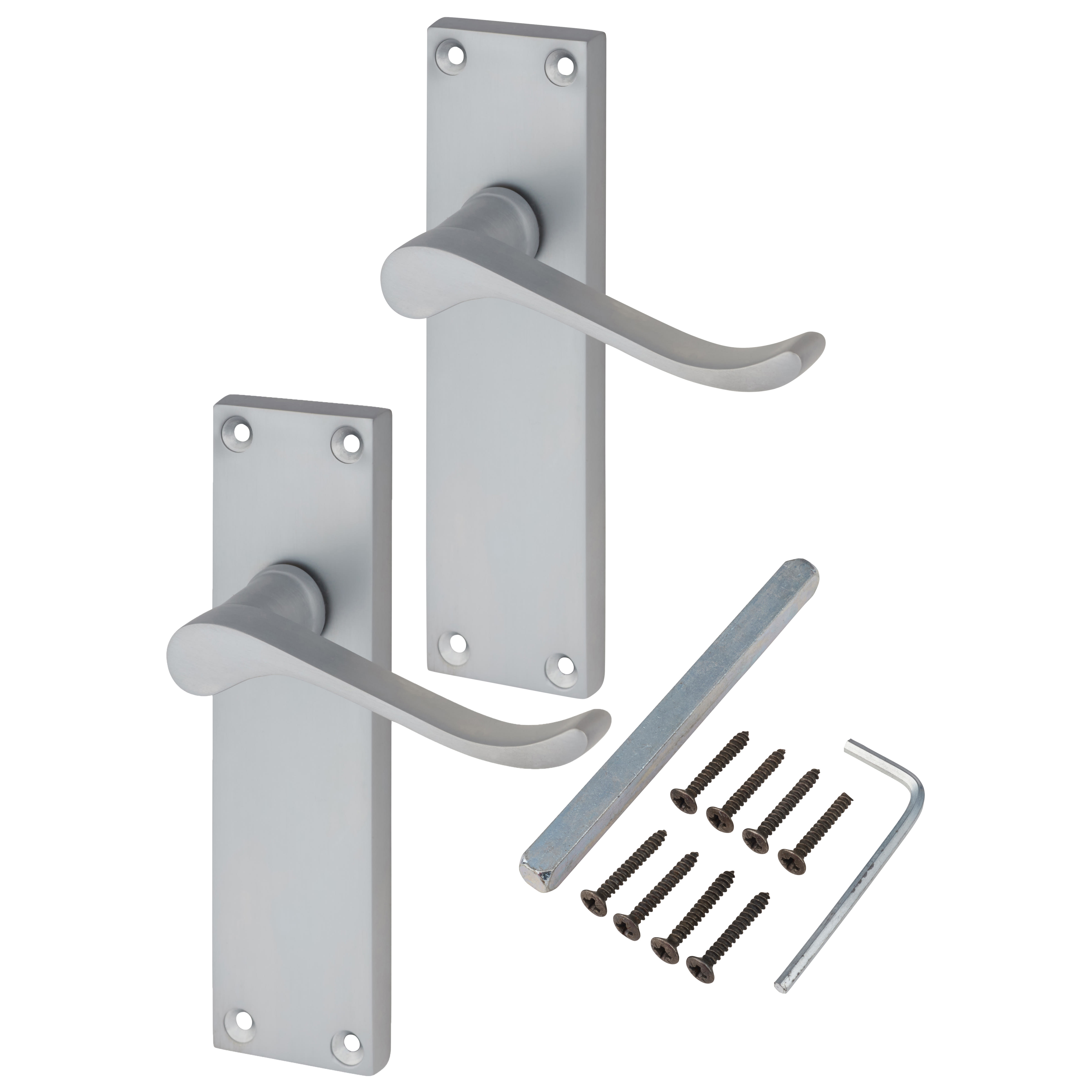 Satin Chrome Budget Scroll Latch Door Handles - Mia Range - 153 x 42mm - view 3