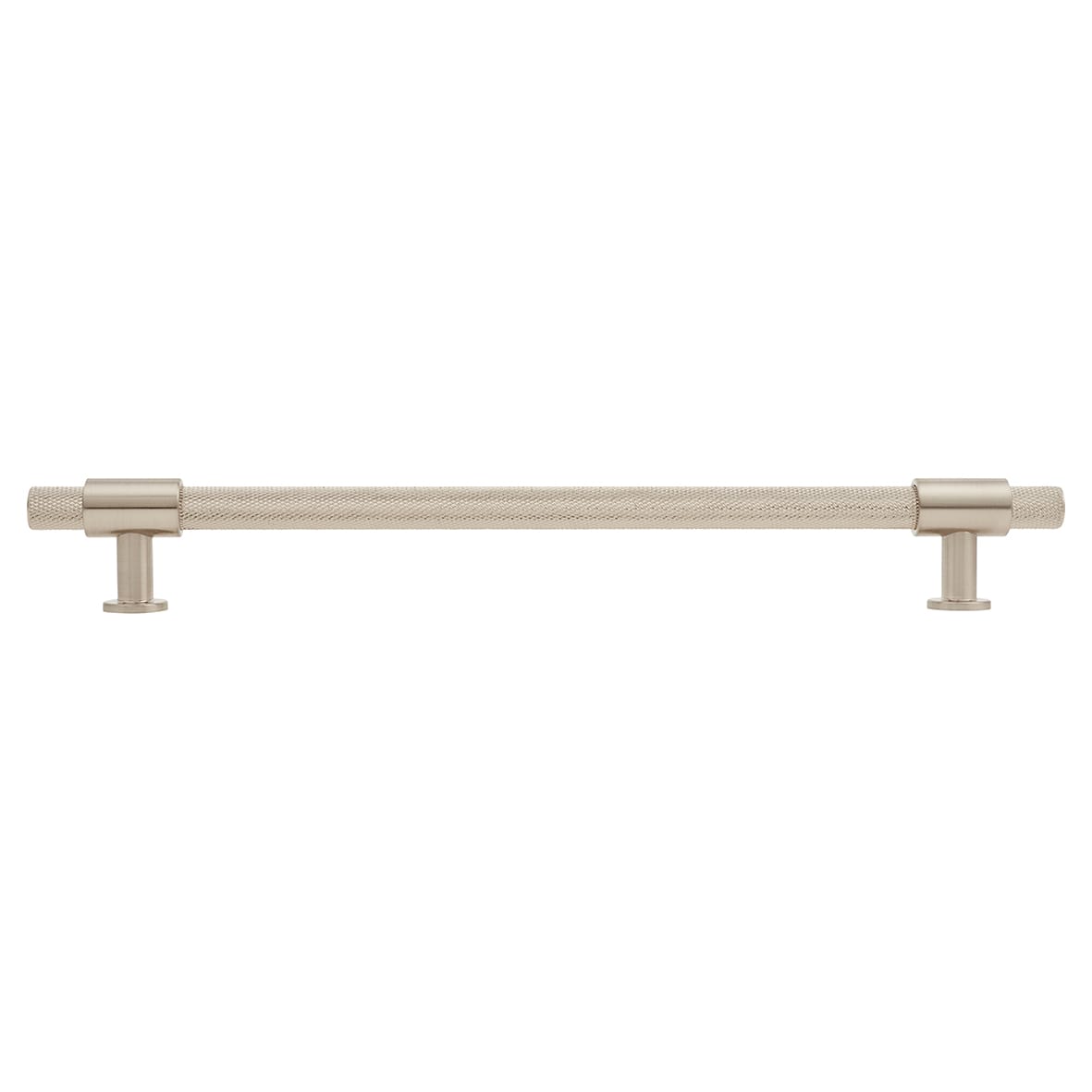 Falmouth 12mm Knurled T-Bar Cabinet Pull Handle - 224mm Centres - Satin Nickel - view 2