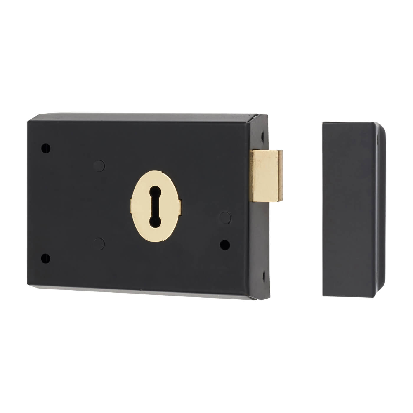 Rim Deadlock - 105 x 80mm - Antique Black Iron - view 2