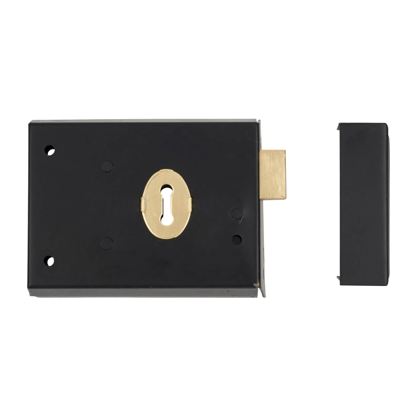 Rim Deadlock - 105 x 80mm - Antique Black Iron - view 3