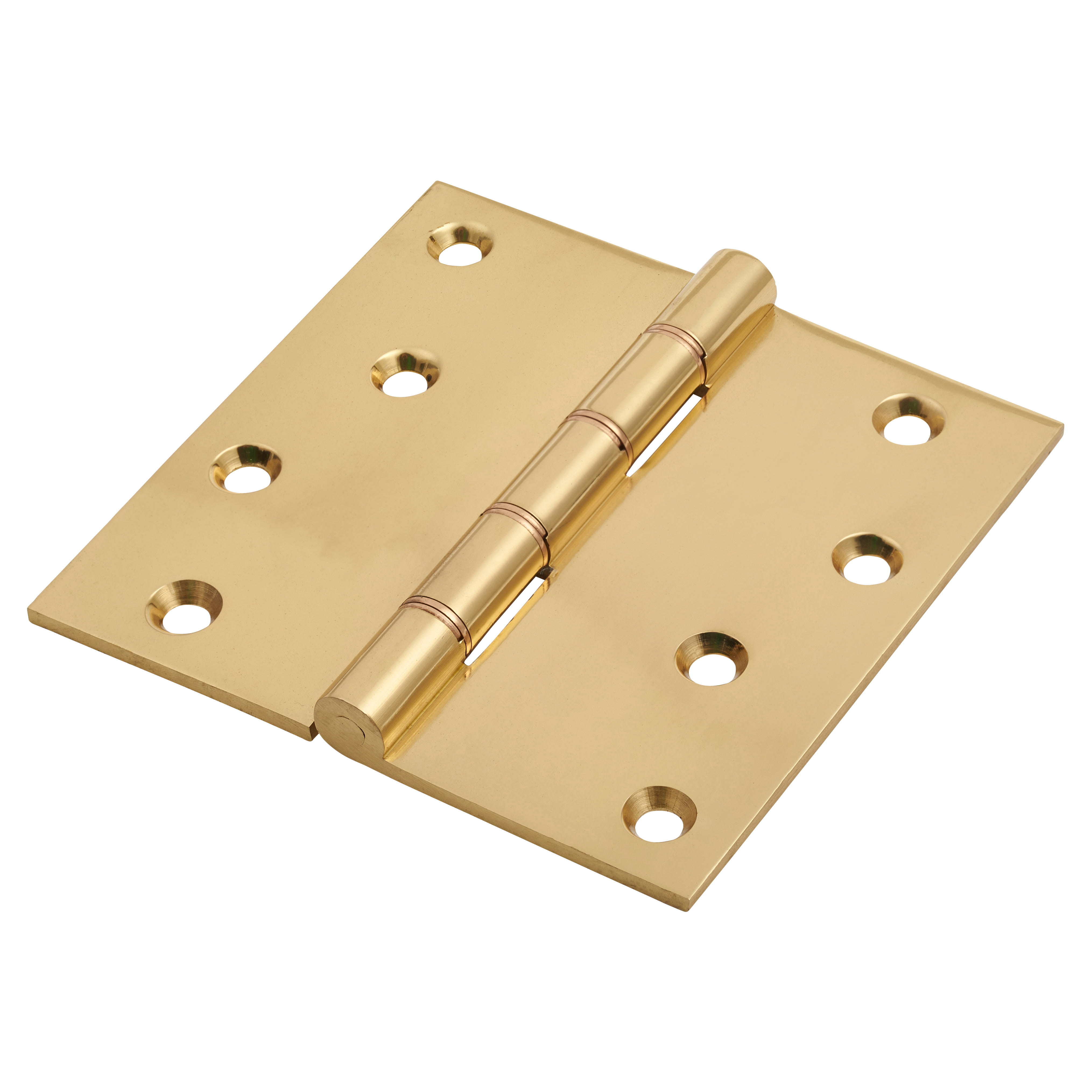 Quality Projection Hinge - 102 x 102 x 3mm - Polished Brass - Pair - view 2