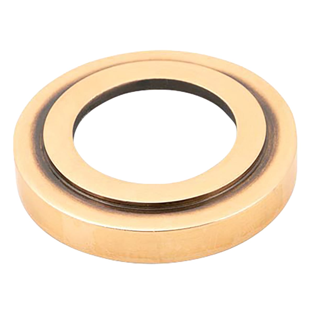 Polished Bronze Door Handles on Round Art Deco Rose - Newbury Range - view 3