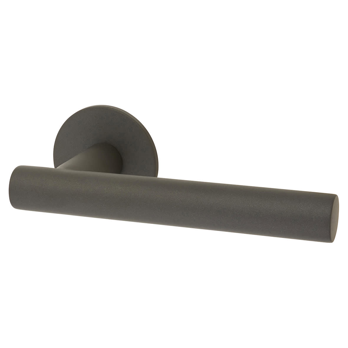 Graphite Grey Door Handles on Round Slim Rose - Schema Vinklad Range - view 2