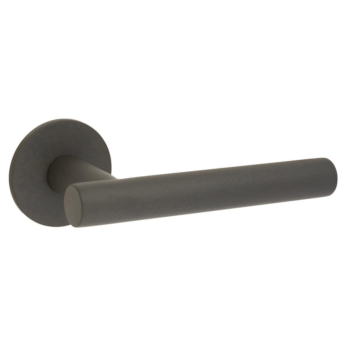 Graphite Grey Door Handles on Round Slim Rose - Schema Vinklad Range - view 3