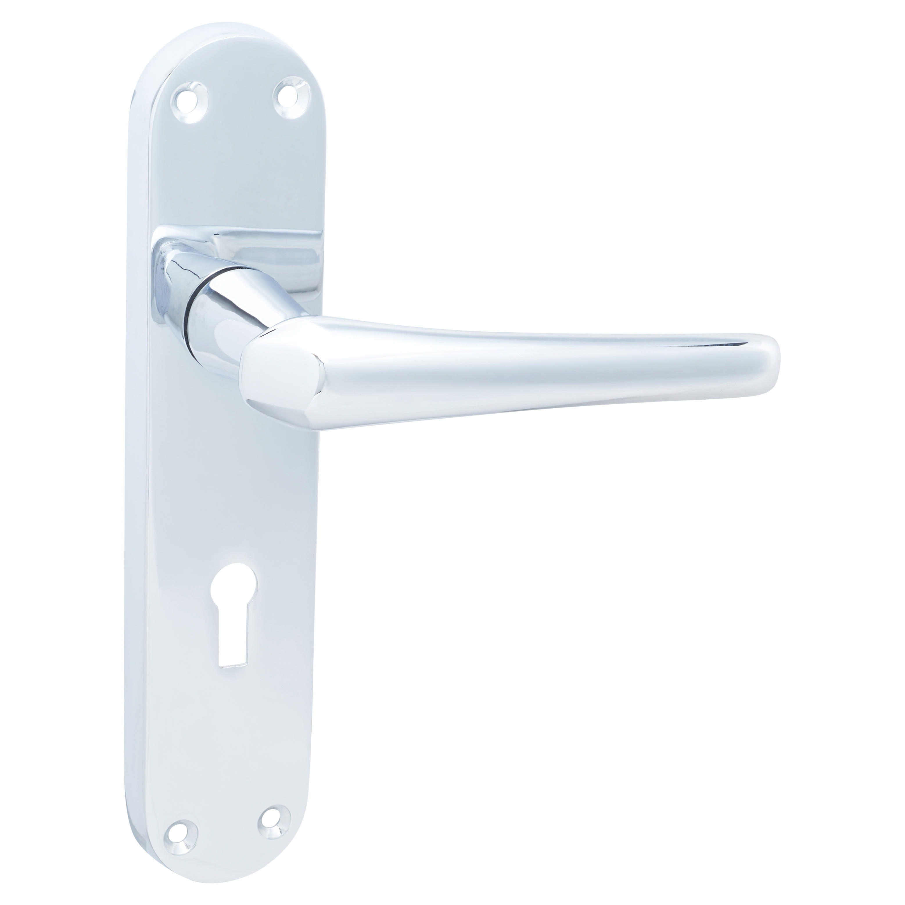 Polished Chrome Keyhole Lock Door Handles - Naples Range - 182 x 40mm - view 4