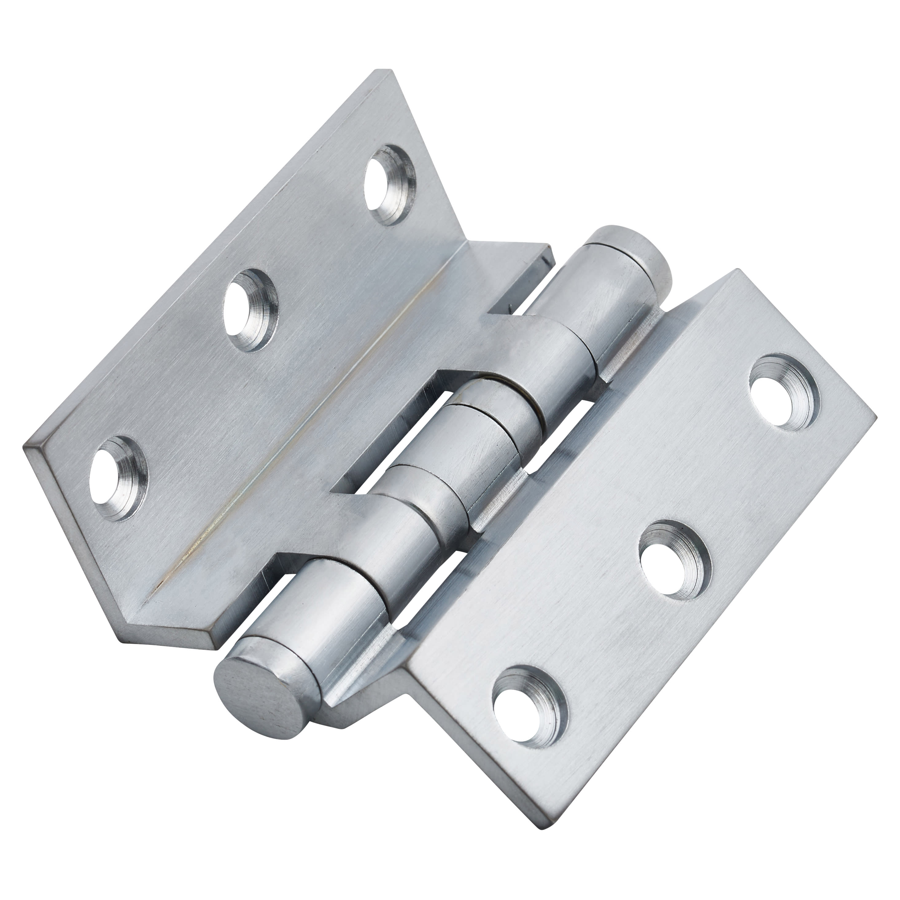 Cranked Ball Bearing Storm Proof Casement Window/Door Hinge - 75 x 3mm - Satin Chrome - Pair - view 2