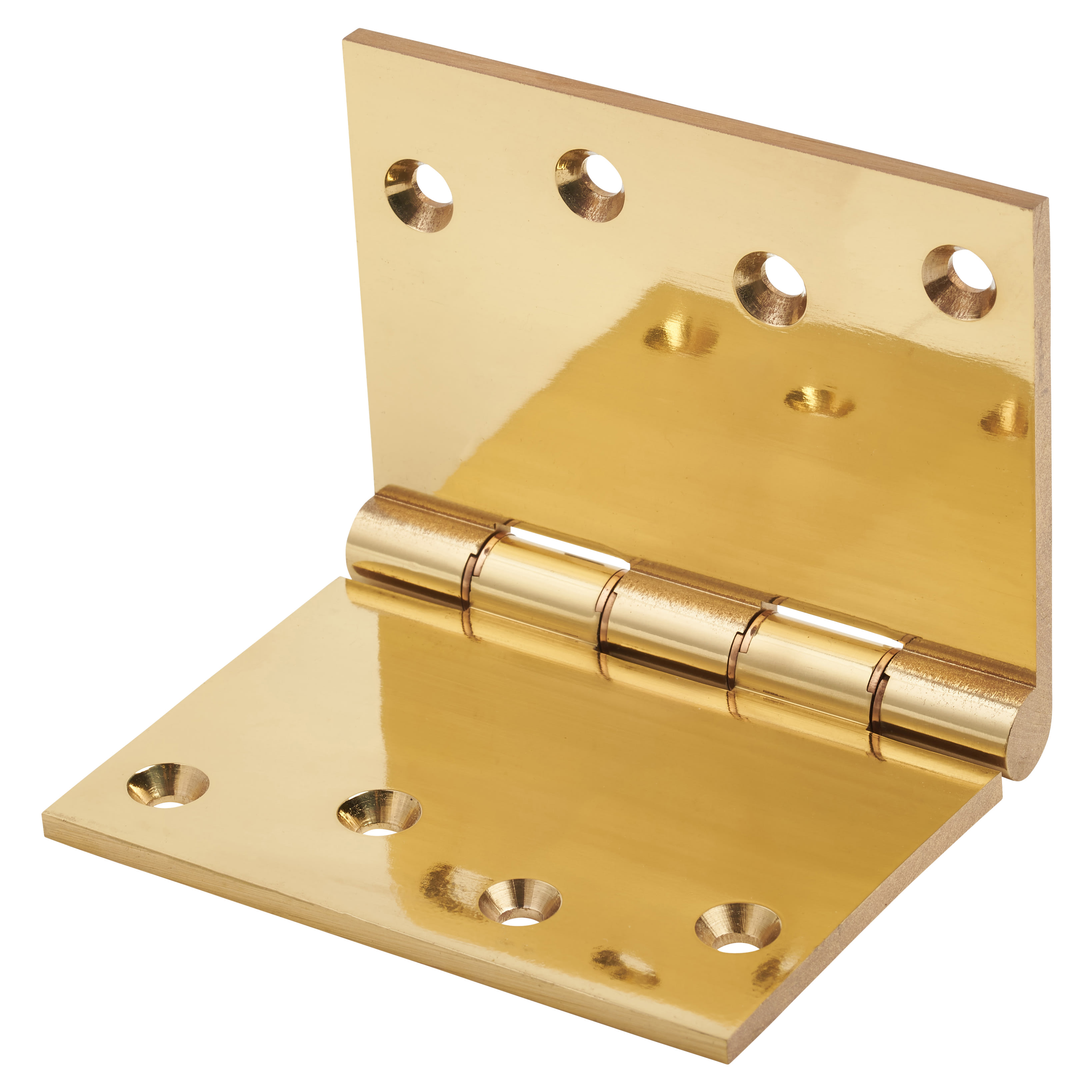 Quality Projection Hinge - 102 x 152 x 4mm - Polished Brass - Pair - view 3