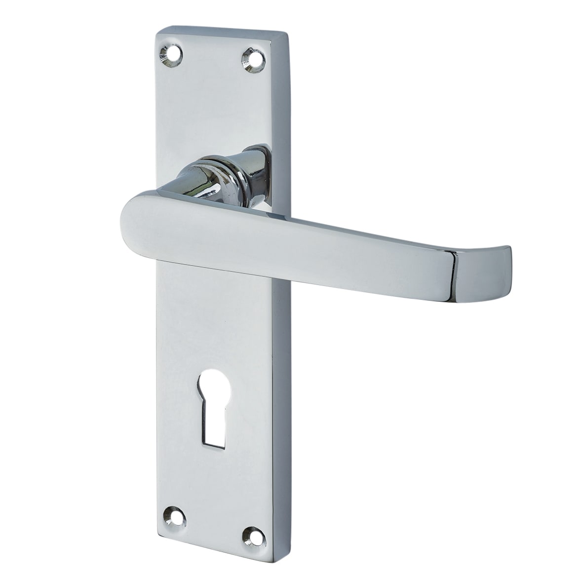 Polished Chrome Budget Straight 3 Lever Sashlock Door Handles Pack - Mia Range - view 2