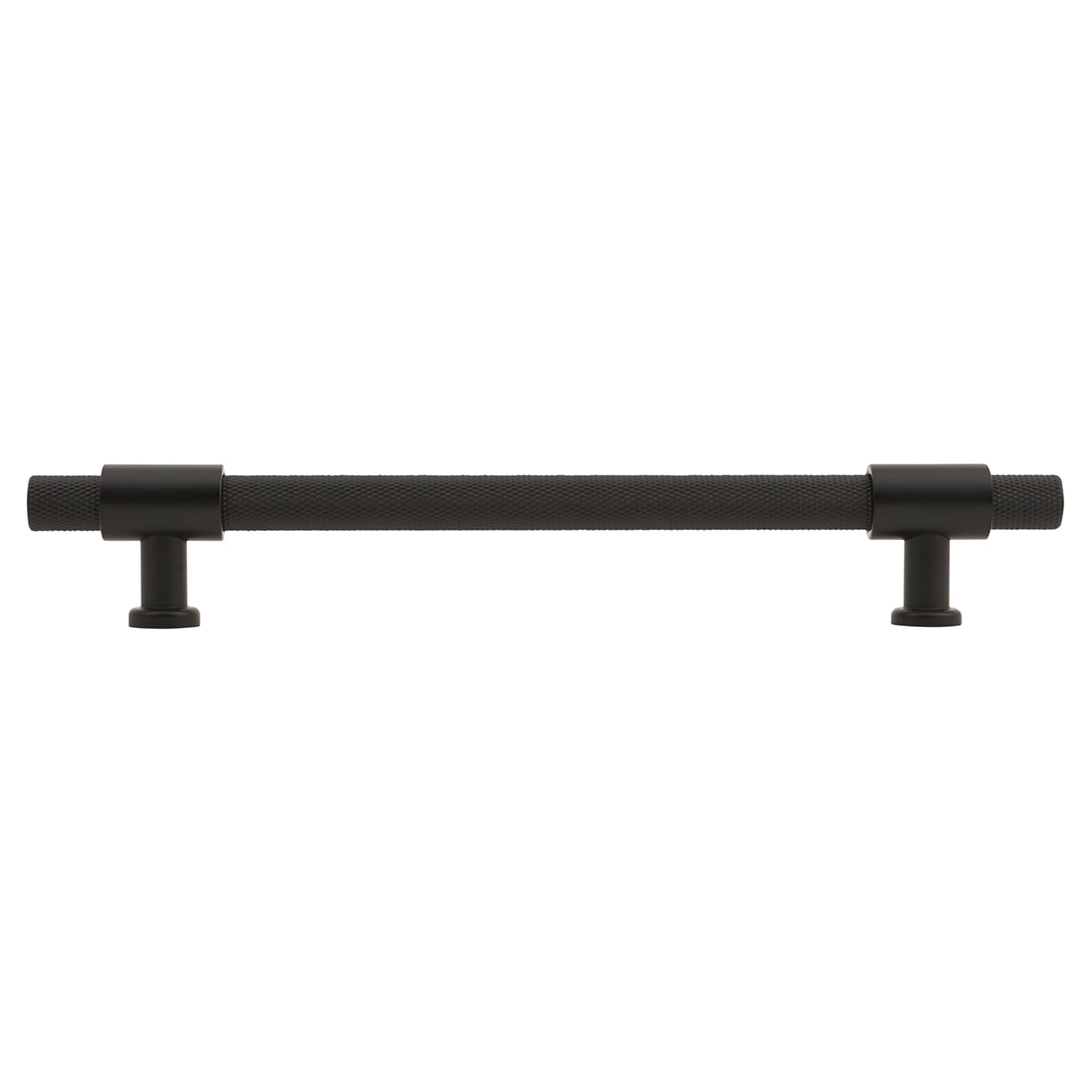 Falmouth 12mm Knurled T-Bar Cabinet Pull Handle - 160mm Centres - Matt Black - view 2