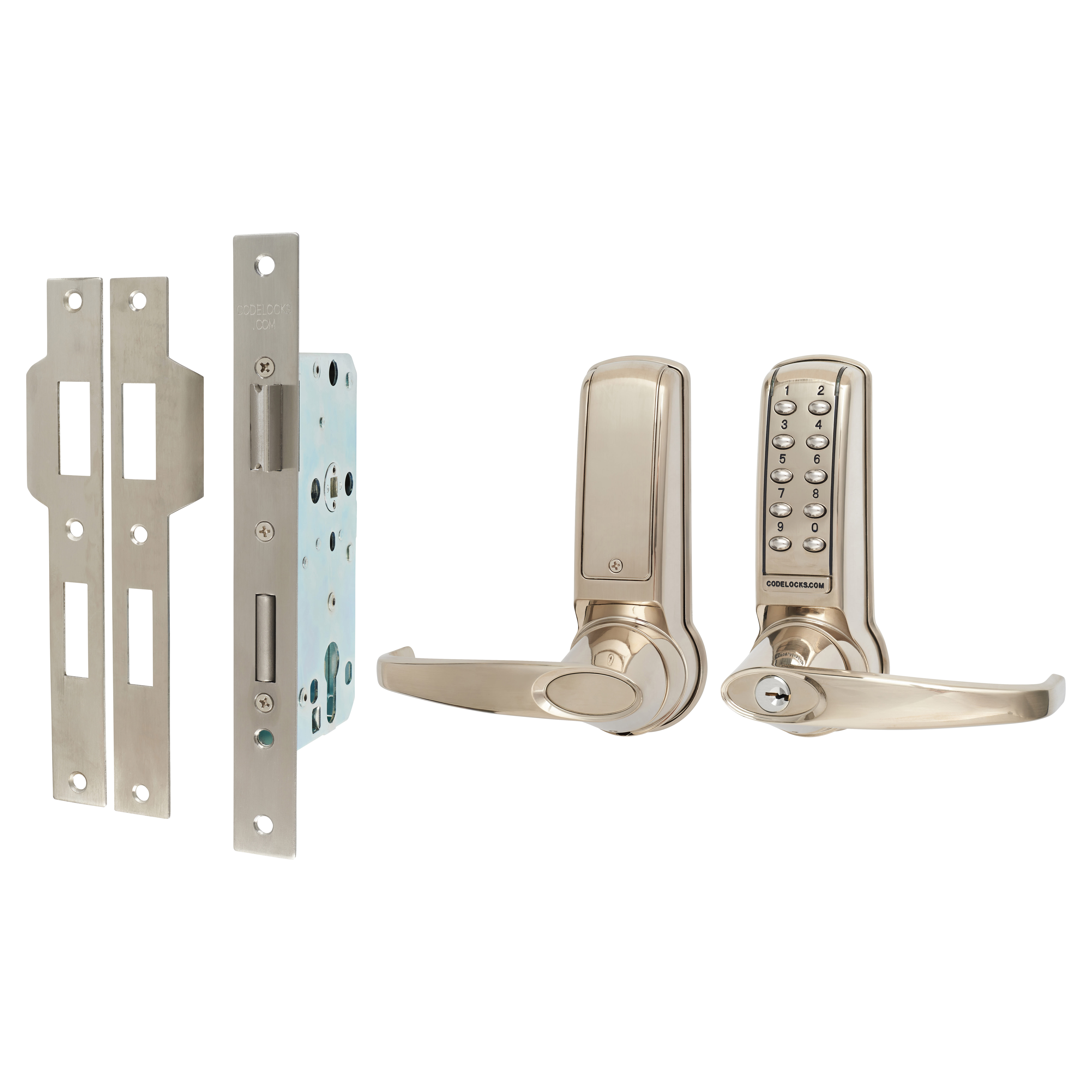 Digital Code Operated Lock and Euro Lock with Key Override - Stainless Steel - view 2