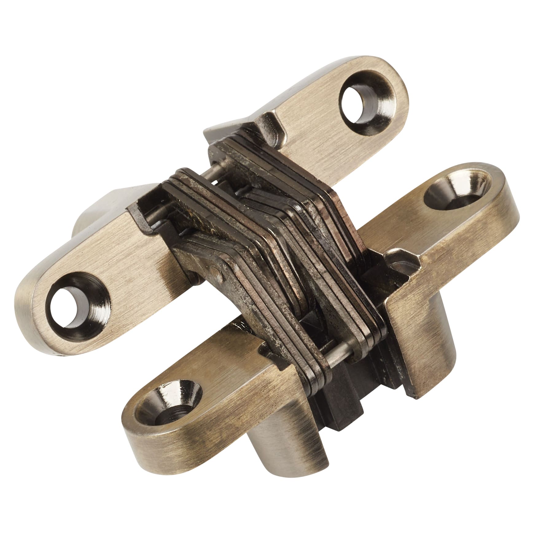 Concealed Hinge - 60 x 13mm - Antique Brass - Pair - view 2