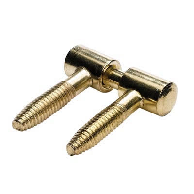 Screwless Type Cabinet Hinge - 35 x 26mm - Polished Brass - Pack of 10 - view 2