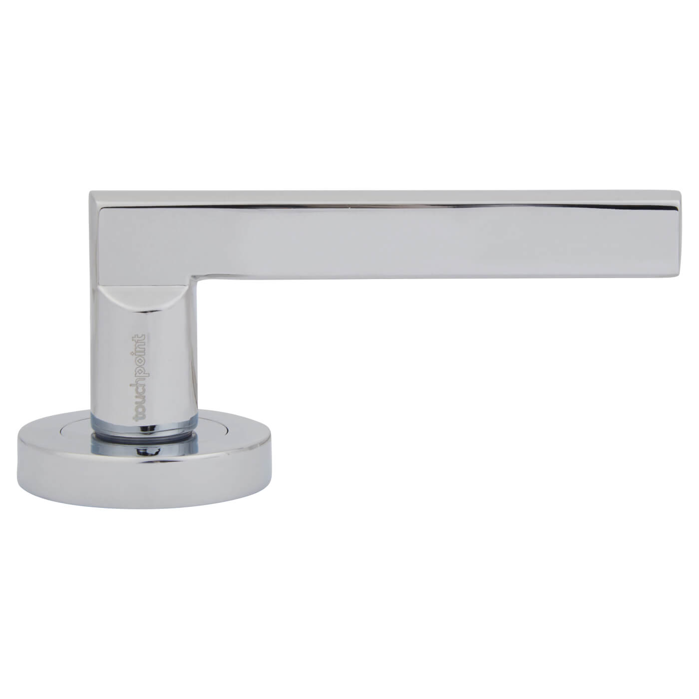 Polished Chrome Door Handles on Round Rose - Sophia Range - view 3