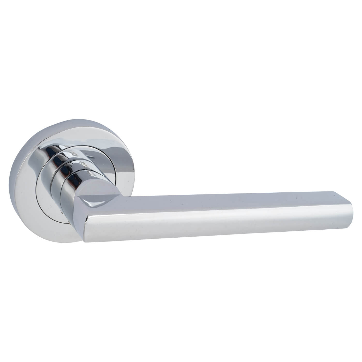 Polished Chrome Door Handles on Round Rose - Sophia Range - view 4