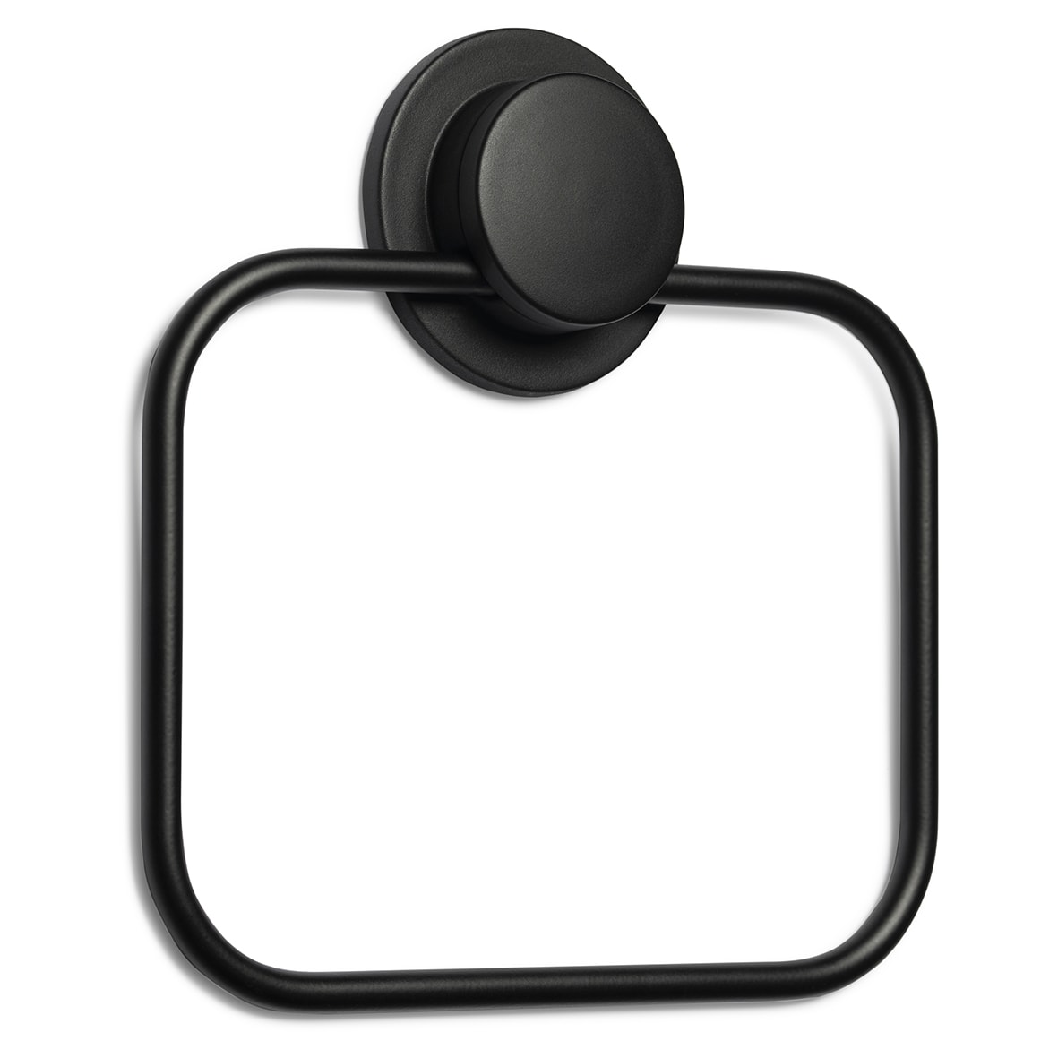 Stick 'N' Lock Towel Ring - 171 x 174 x 22mm - Matt Black - view 2