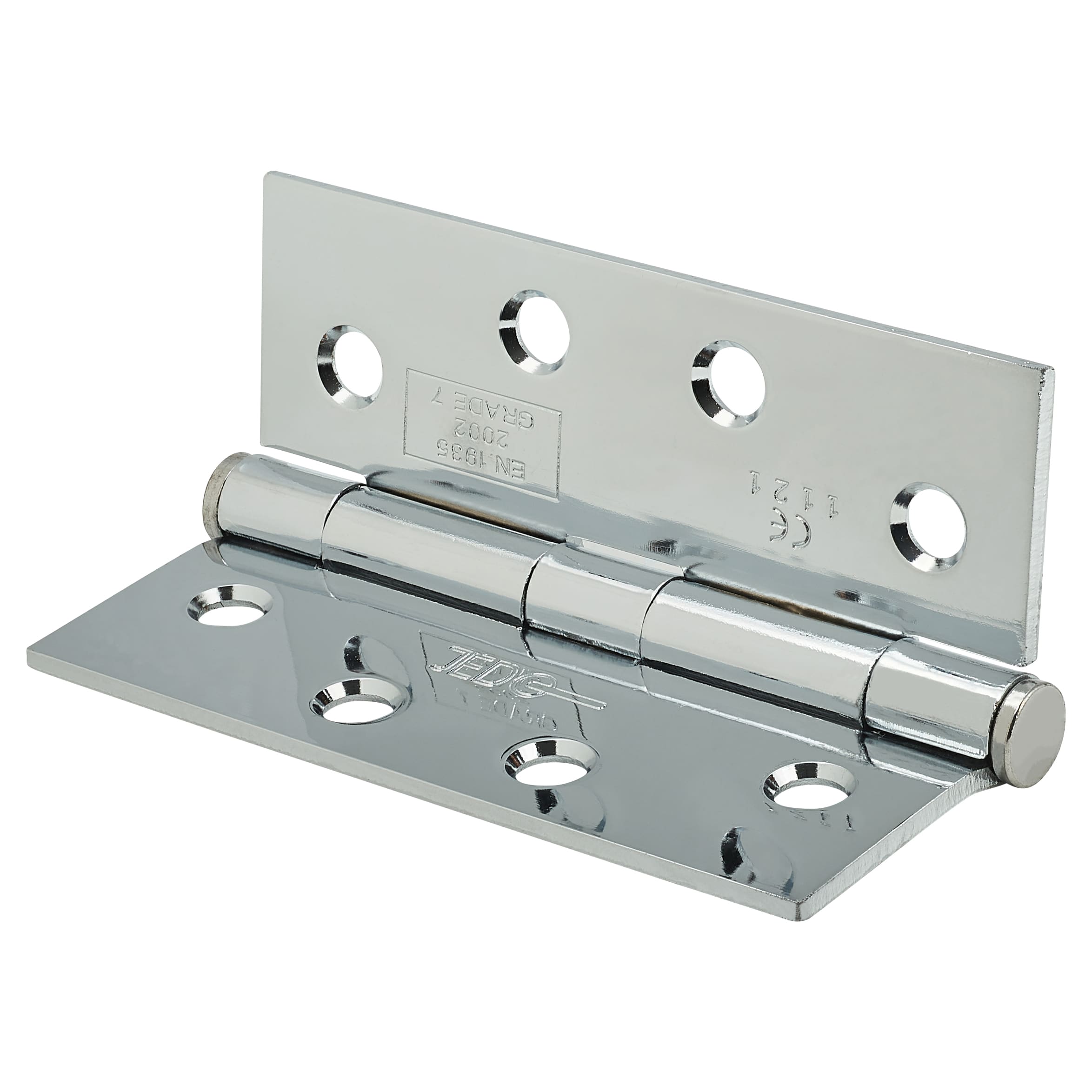Plain Steel Grade 7 Butt Fire Door Hinge - 102 x 76 x 2.5mm - Polished Chrome - Pair - view 3