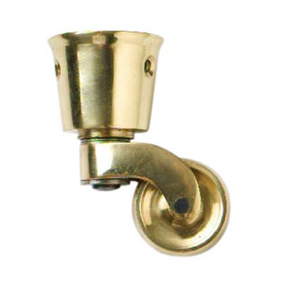 Traditional Furniture Cup Style Castor - Fixed - 30mm Diameter - Pol Brass - Pack of 2 - view 2