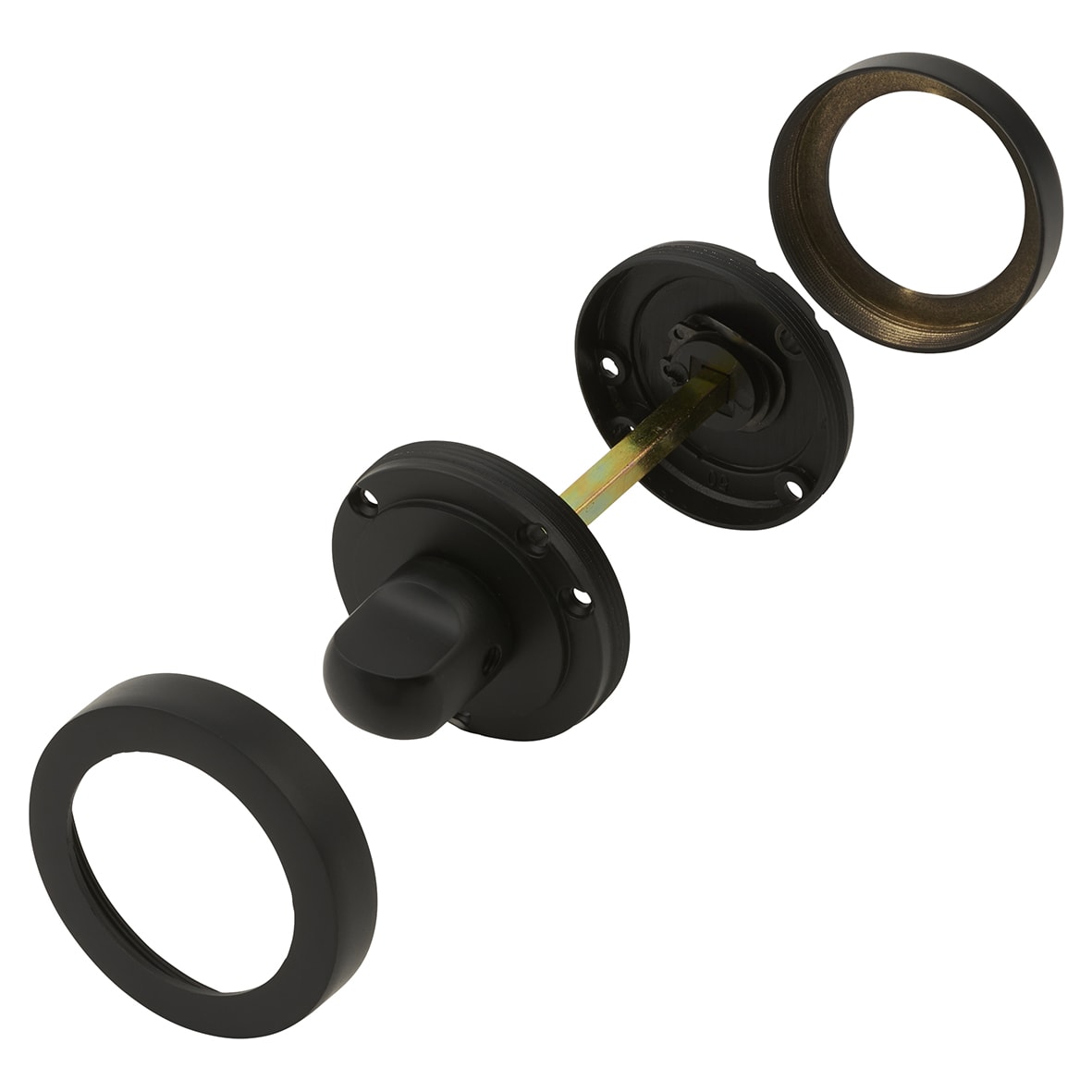 Bathroom Turn & Release - 52mm Diameter - Matt Black - view 7