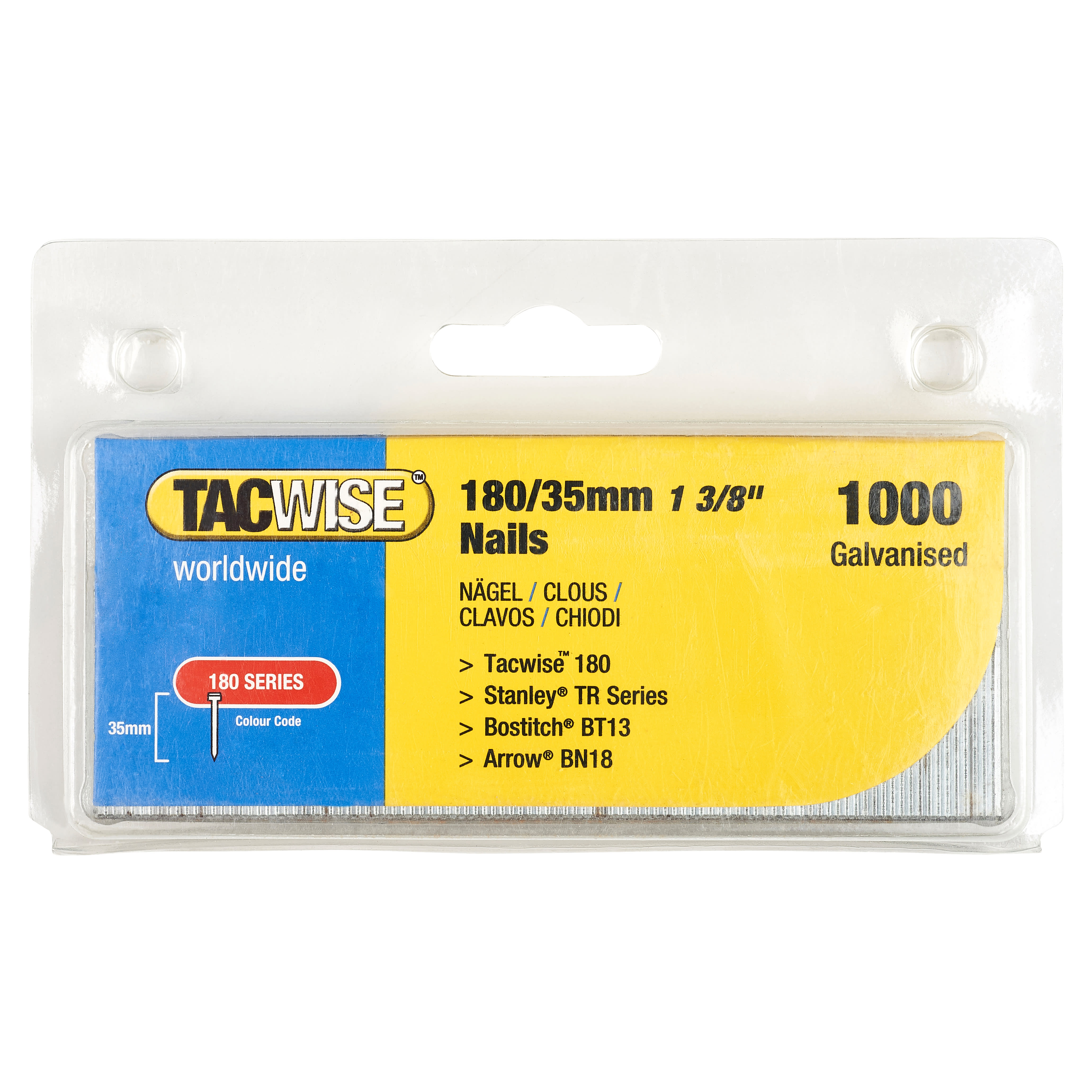 180 Series Nails - 18 Gauge x 35mm - Galvanised - Pack of 1000 - view 3