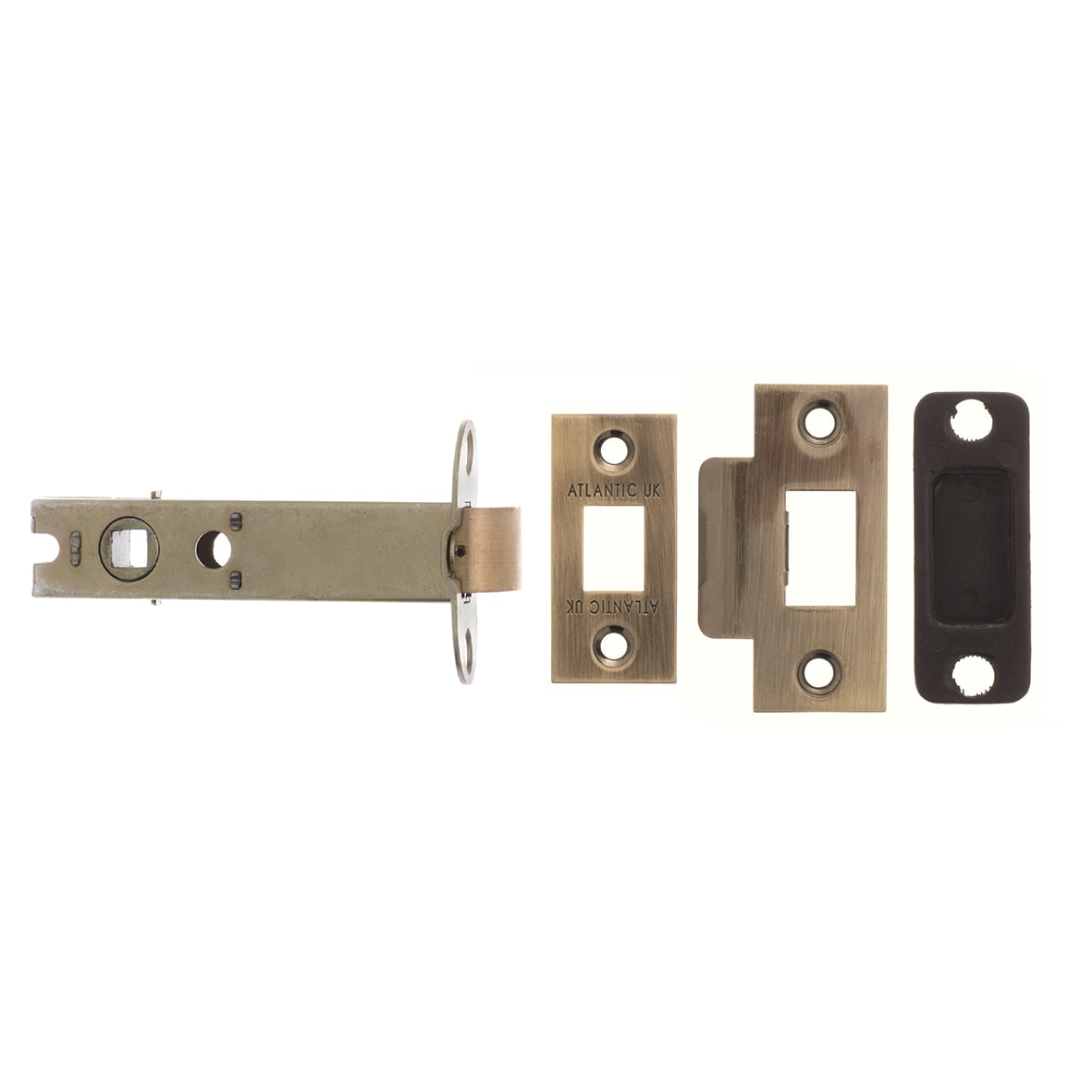 Tubular Latch - 63mm Case - 45mm Backset - Square - Antique Brass - view 2