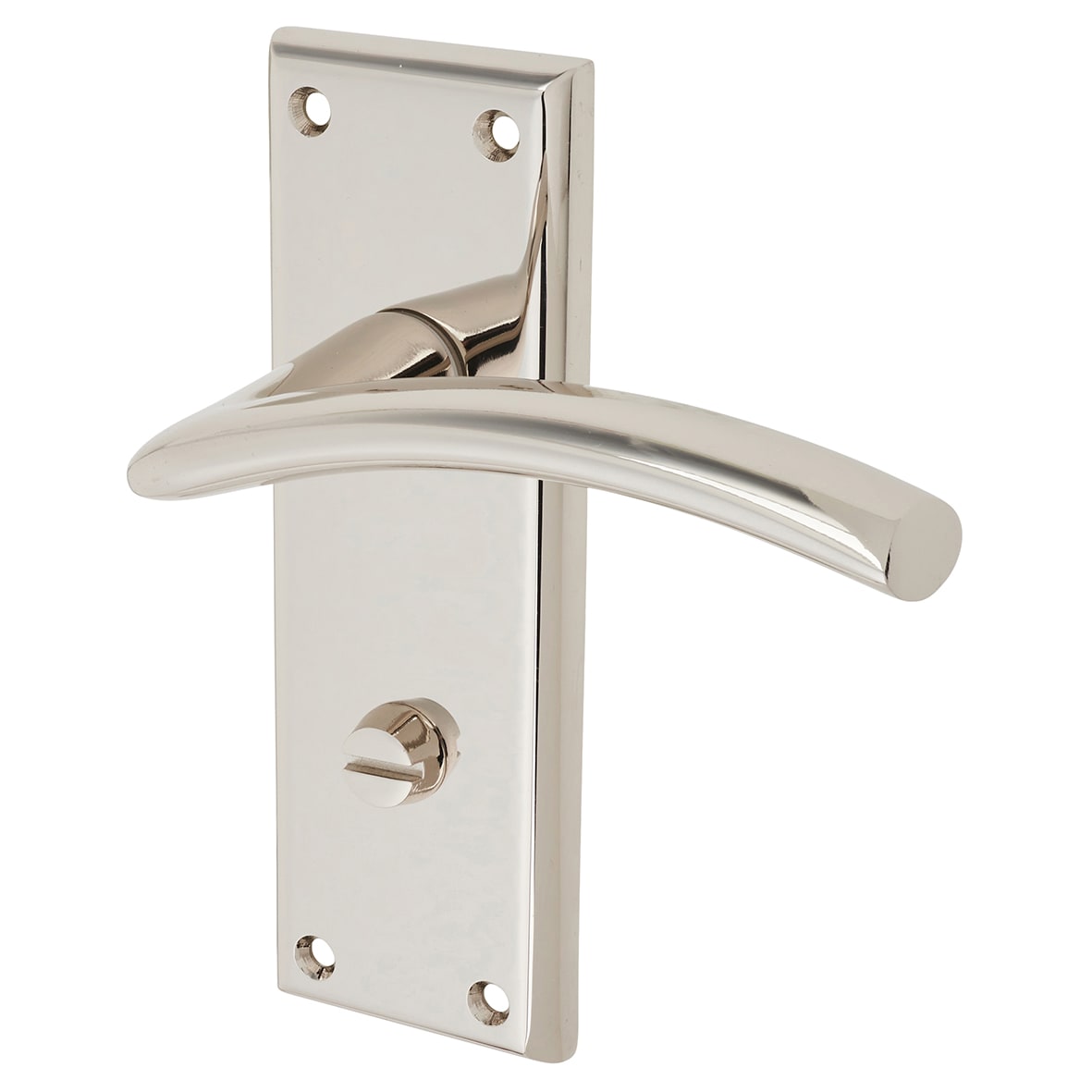 Brass Polished Nickel Bathroom Door Handles - Trenta Range - 150 x 50mm - view 2
