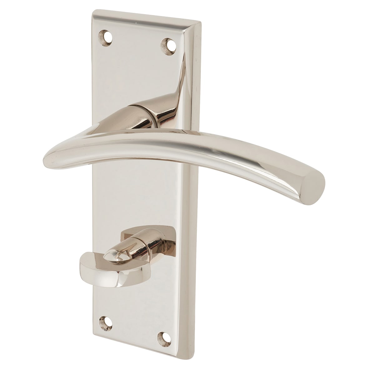 Brass Polished Nickel Bathroom Door Handles - Trenta Range - 150 x 50mm - view 3