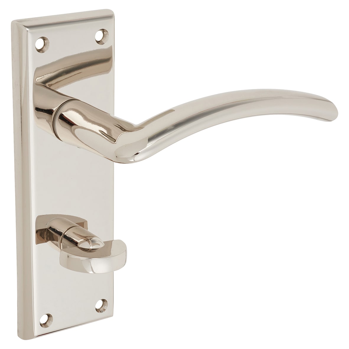 Brass Polished Nickel Bathroom Door Handles - Trenta Range - 150 x 50mm - view 4