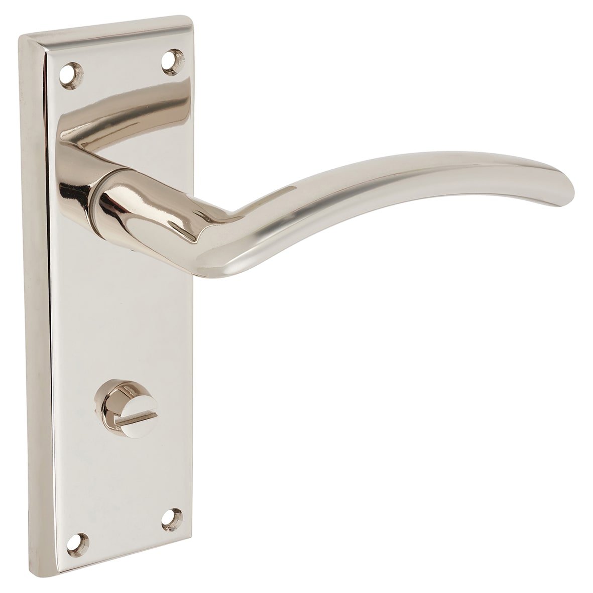 Brass Polished Nickel Bathroom Door Handles - Trenta Range - 150 x 50mm - view 5
