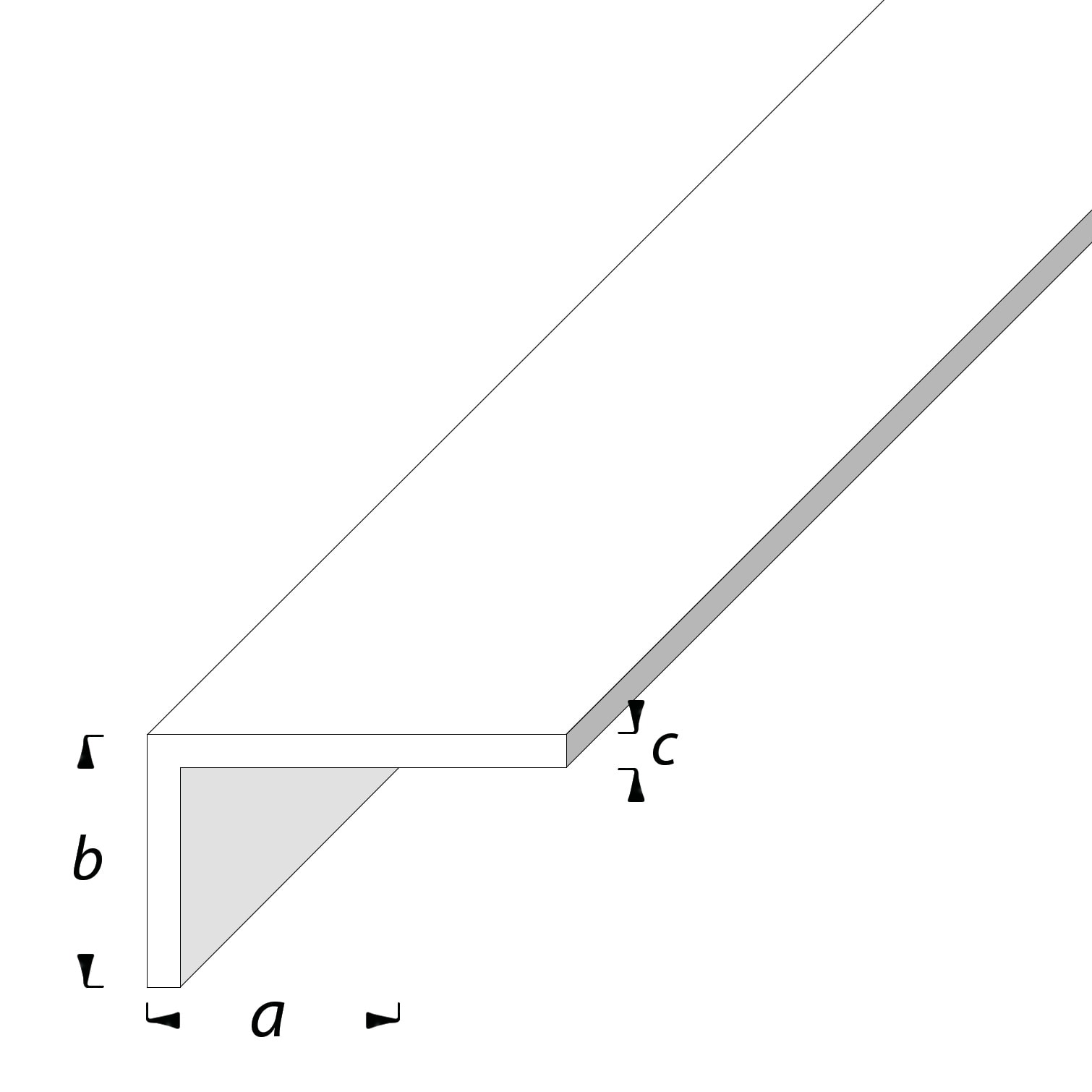 1000mm Aluminium Angle - Unequal Sided - 25 x 20 x 1.5mm - Anodised - view 3
