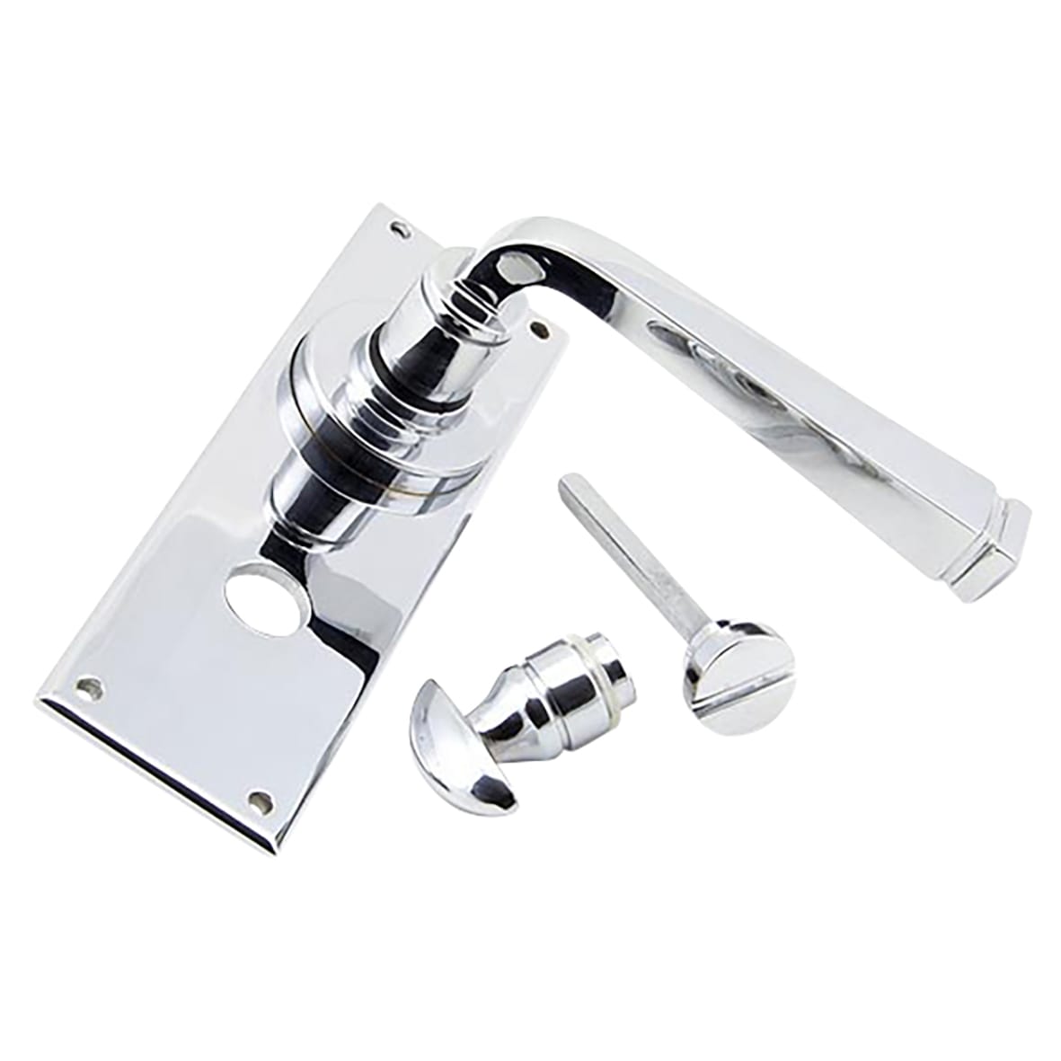 Polished Chrome Bathroom Door Handles - Avon Range - 152 x 48mm - view 2