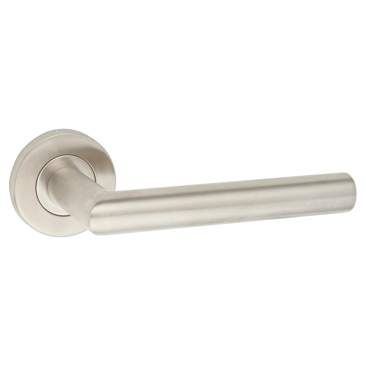 Satin Stainless Steel 19mm Mitre Door Handles on Round Rose - view 5