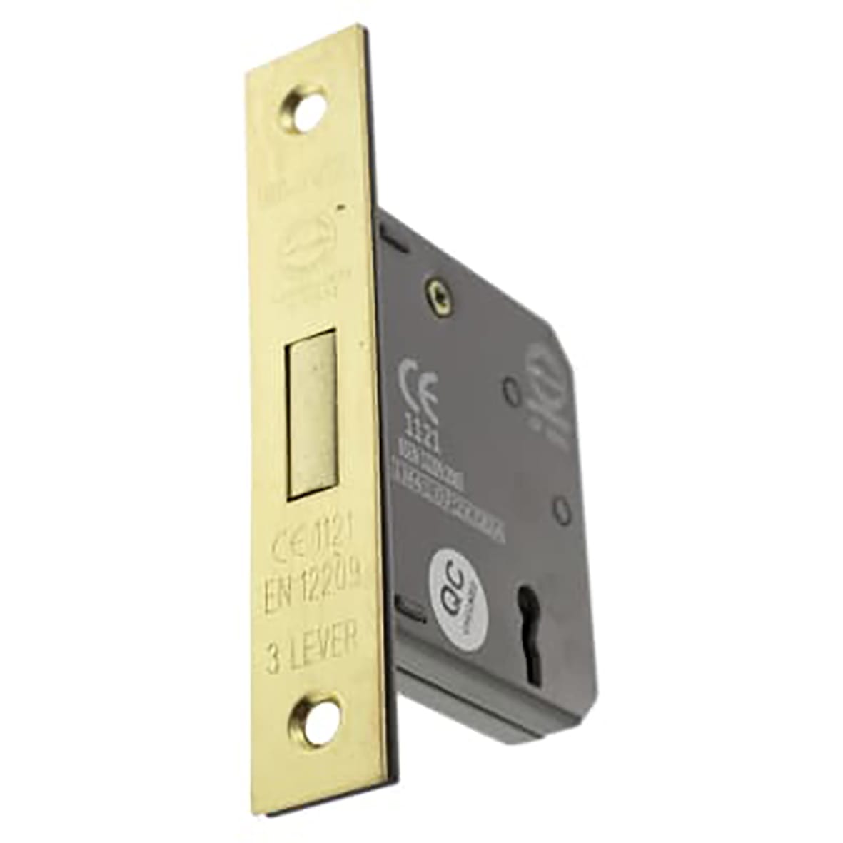 3 Lever Deadlock - 67mm Case - 44mm Backset - Satin Brass - view 2