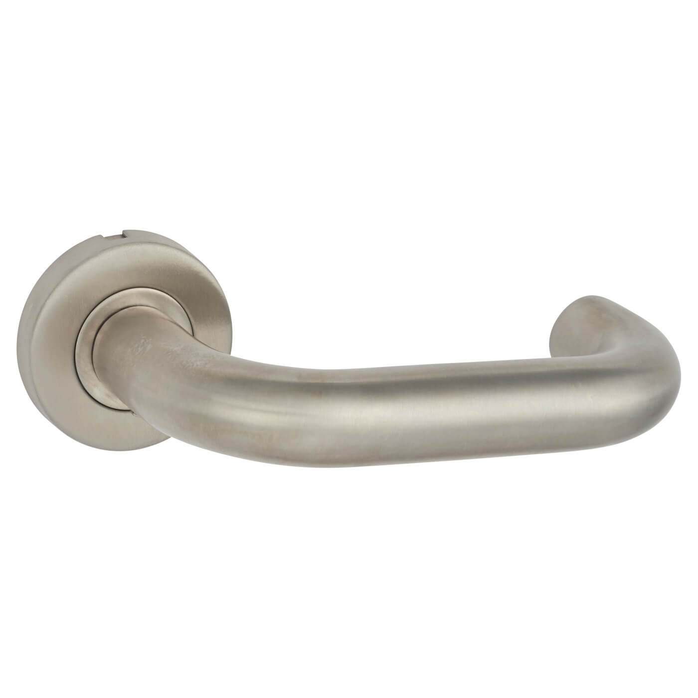 Satin Stainless Steel 22mm Return to Door Handles on Round Rose - view 4
