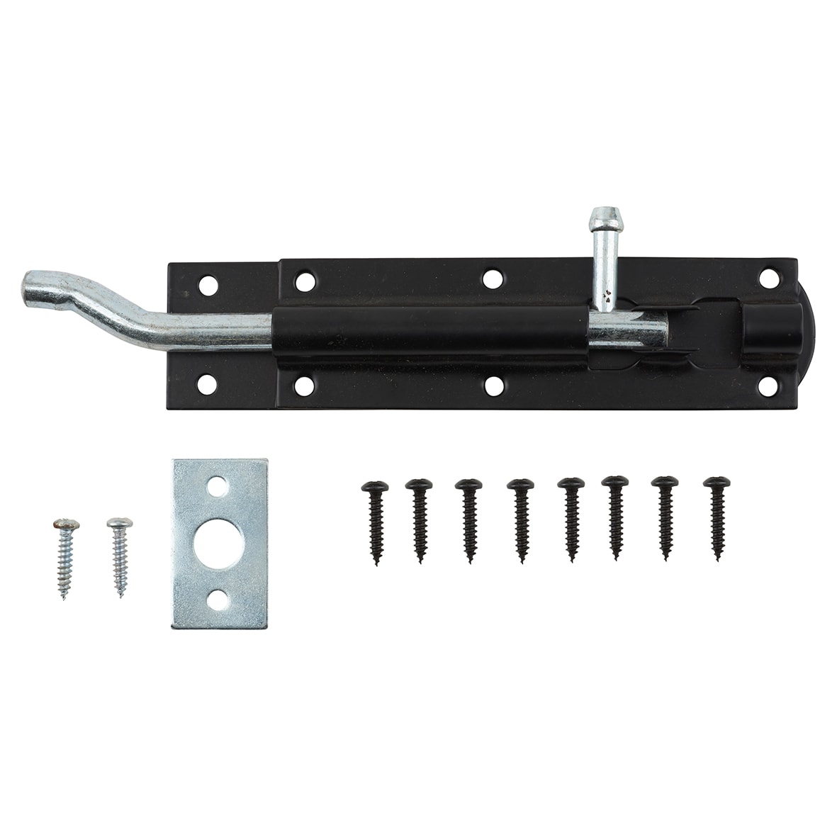 Traditional Tower Gate Bolt - Necked - 150mm Length - Black Japanned - view 4