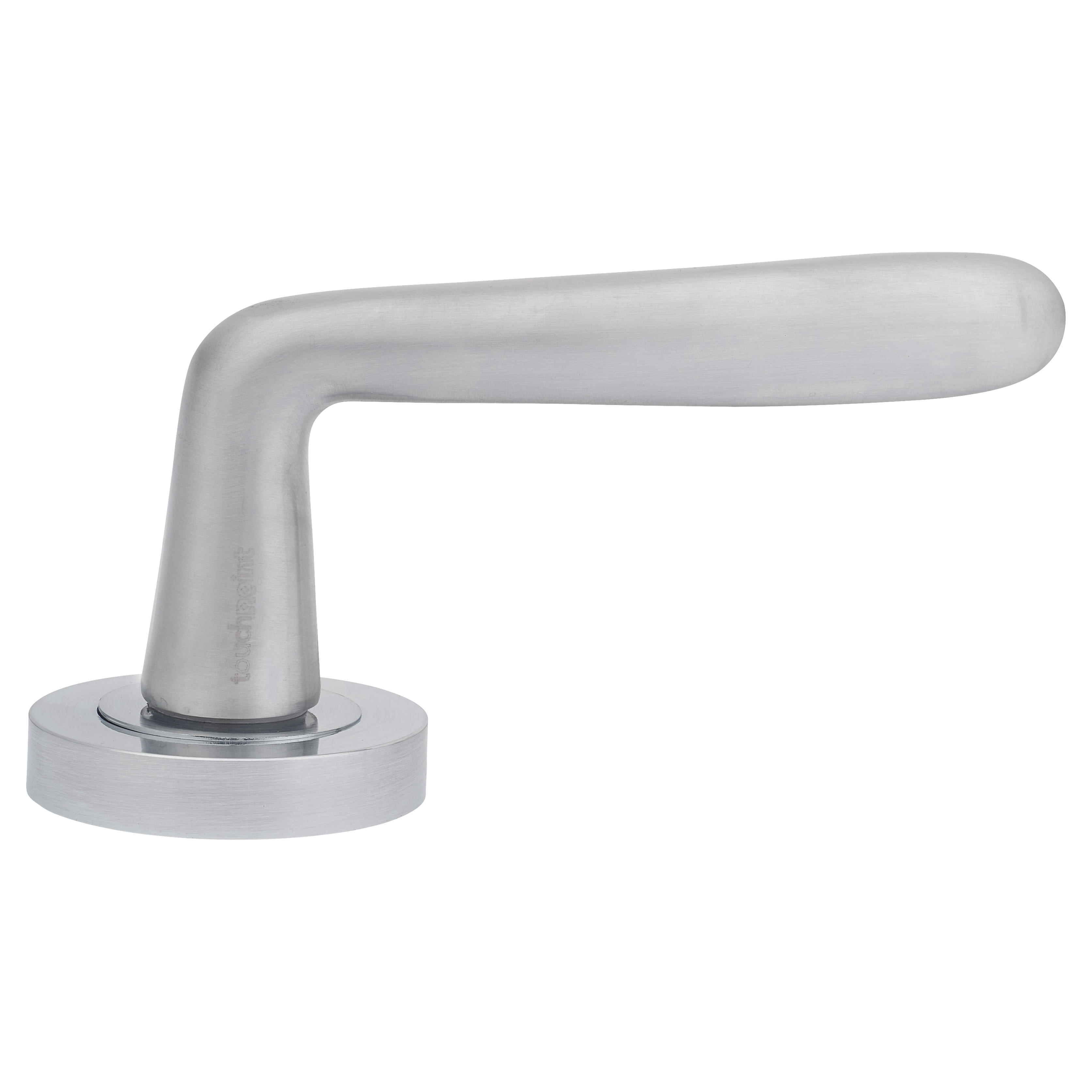 Satin Chrome Bathroom Lock Door Handles on Rose Pack - Eloise Range - view 7