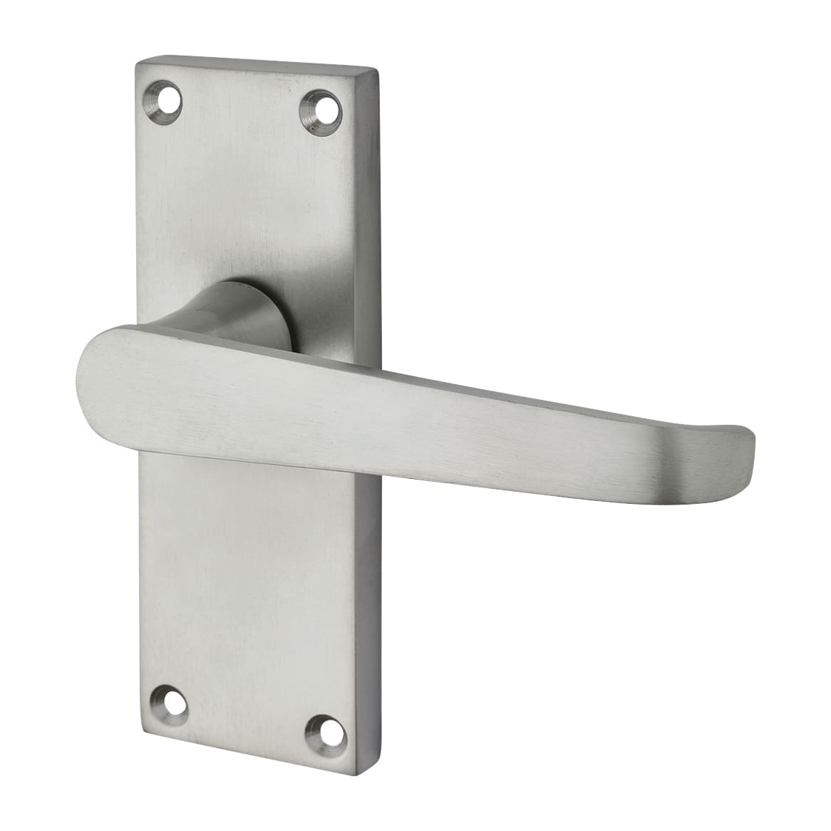 Satin Chrome Budget Straight Latch Door Handles Pack - Short Plate - view 3