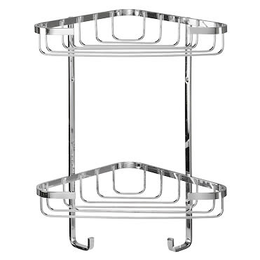Wirework Small Corner Shower Basket - Two Tier - 285 x 230 x 135mm - Stainless Steel - view 2