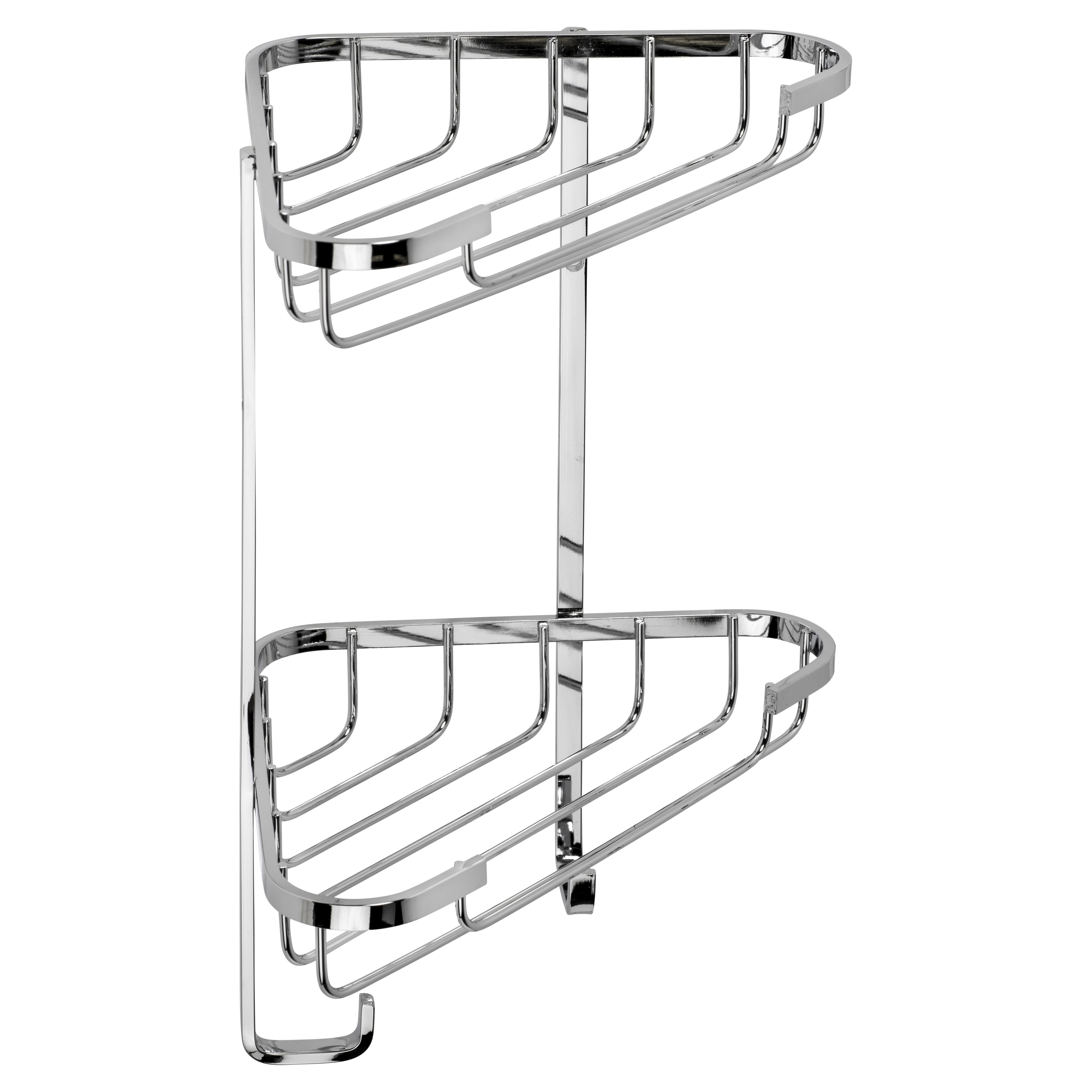 Wirework Small Corner Shower Basket - Two Tier - 285 x 230 x 135mm - Stainless Steel - view 3