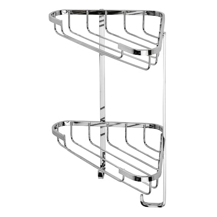 Wirework Small Corner Shower Basket - Two Tier - 285 x 230 x 135mm - Stainless Steel - view 4