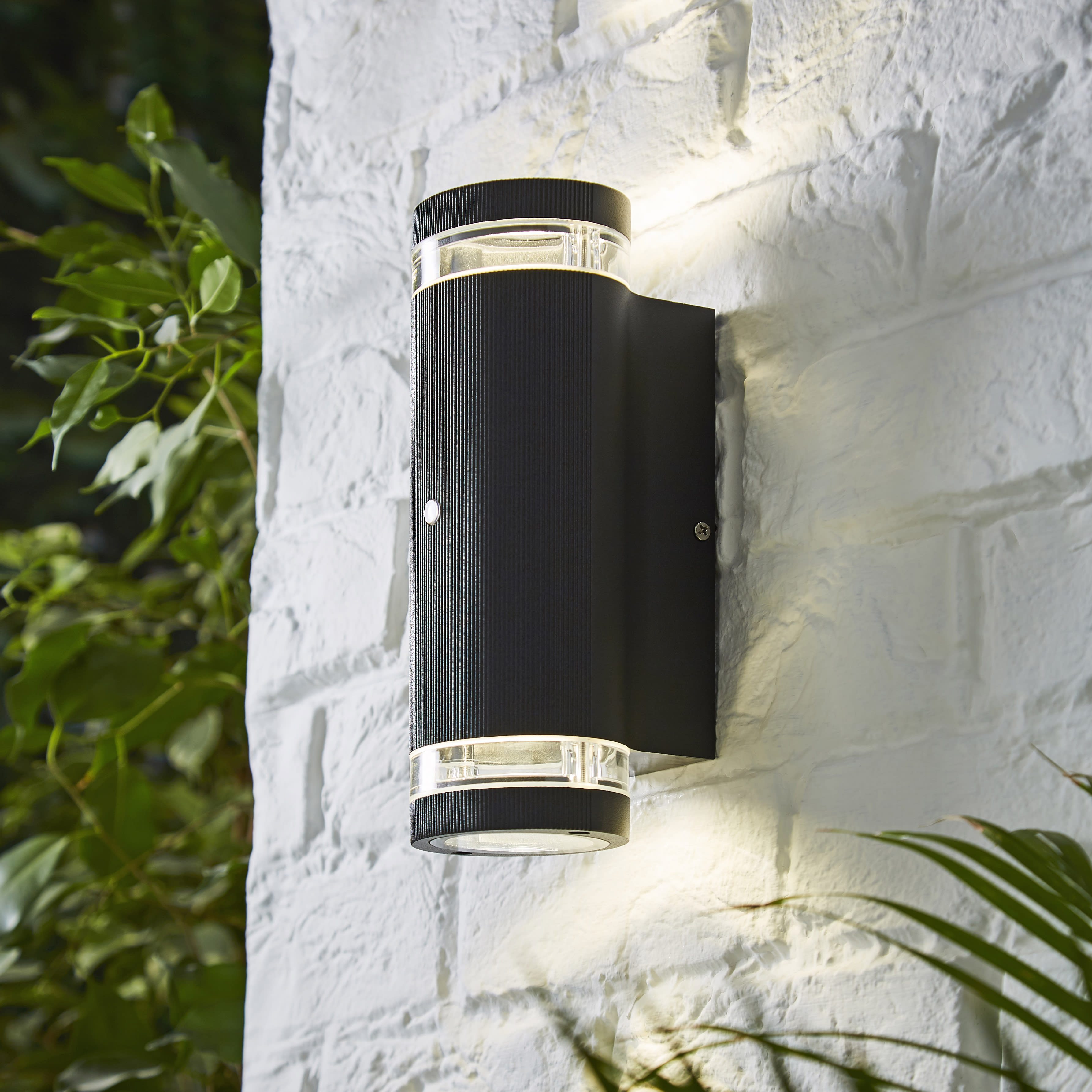 Forum Zink Helix Outdoor Up & Down Wall Light with Photocell - Black - view 4