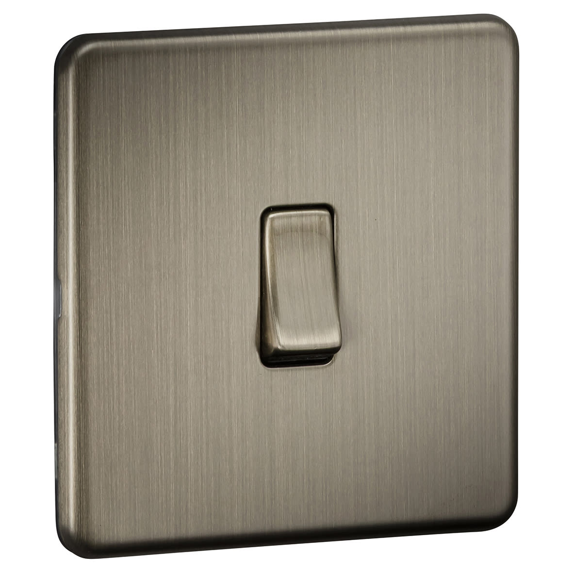 10AX 1 Gang 2 Way Screwless Flat Plate Light Switch - Antique Brass - view 2